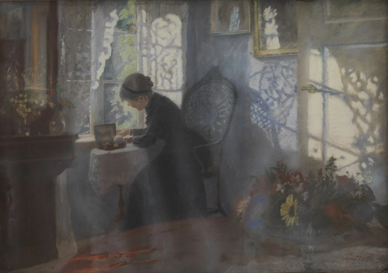 1855-Alexander Wilde - Nella stanza del pescatore a Hellebæk